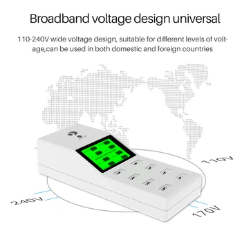 8-port USB 5V power adapter LED intelligent display current multi-port mobile phone tablet notebook charger
8-port USB 5V power adapter LED intelligent display current multi-port mobile phone tablet notebook charger