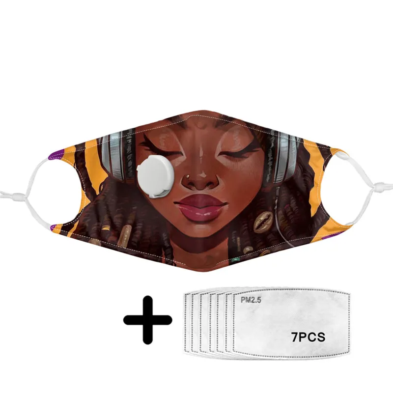 Air Pollution Dust-proof Masks African Girl Cartoon Pattern Reusable Face Mouth With Air Filter Respirator 7pcs Filter Paper
Air Pollution Dust-proof Masks African Girl Cartoon Pattern Reusable Face Mouth With Air Filter Respirator 7pcs Filter Paper