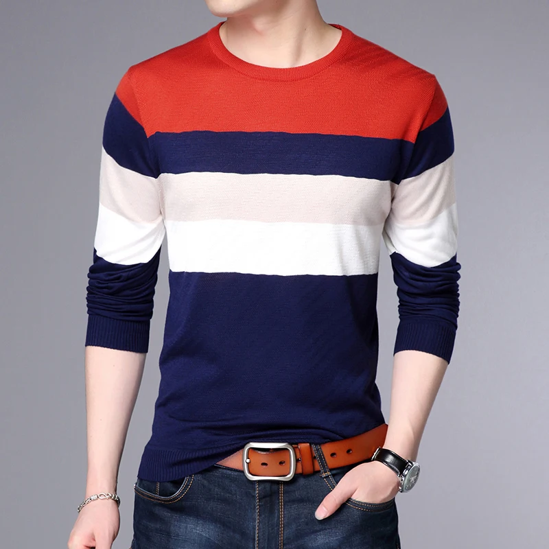 autumn winter sweater Men's long-sleeved casual Slim tide striped round neck Knitted sweaters
autumn winter sweater Men's long-sleeved casual Slim tide striped round neck Knitted sweaters