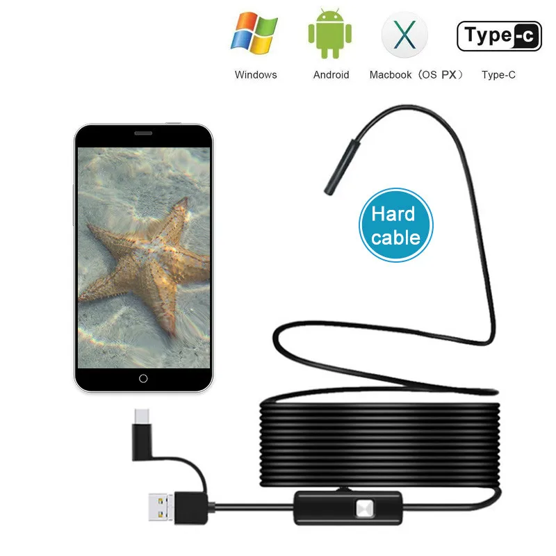 3 in 1 5.5mm USB Endoscope Camera Android Endoscope With 6 LED Waterproof Inspection Borescope For Android PC Type C Endoscope
3 in 1 5.5mm USB Endoscope Camera Android Endoscope With 6 LED Waterproof Inspection Borescope For Android PC Type C Endoscope
