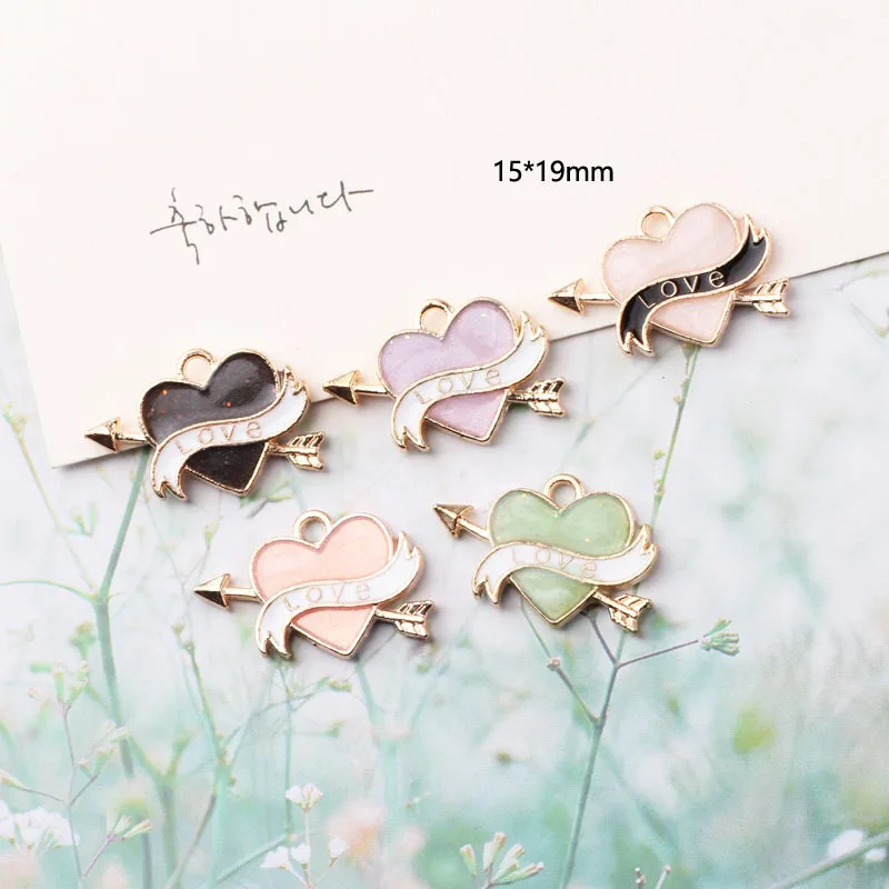 Heart with Arrow Enamel Charms Oil Drop Pendant DIY Bracelet Womens Necklaces Jewelry DIY Making 10pcs
Heart with Arrow Enamel Charms Oil Drop Pendant DIY Bracelet Womens Necklaces Jewelry DIY Making 10pcs