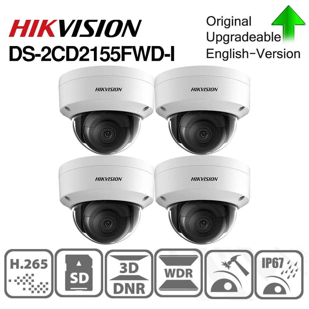 Hikvision DS-2CD2155FWD-I 5MP Original Dome ip camera Network CCTV Camera POE IP67 SD card 30m IR H.265+ IP security camera
Hikvision DS-2CD2155FWD-I 5MP Original Dome ip camera Network CCTV Camera POE IP67 SD card 30m IR H.265+ IP security camera