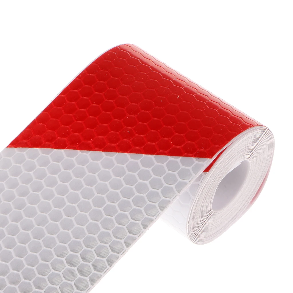 3M Red White Reflective Safety Warning Conspicuity Tape Film Sticker