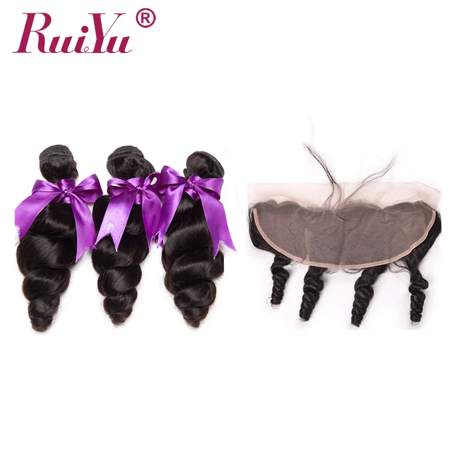 Peruvian Loose Wave Hair 3 Bundles With Closure Frontal Natural Color RUIYU Human Hair Extensions Remy Hair Bundles With Frontal
Peruvian Loose Wave Hair 3 Bundles With Closure Frontal Natural Color RUIYU Human Hair Extensions Remy Hair Bundles With Frontal