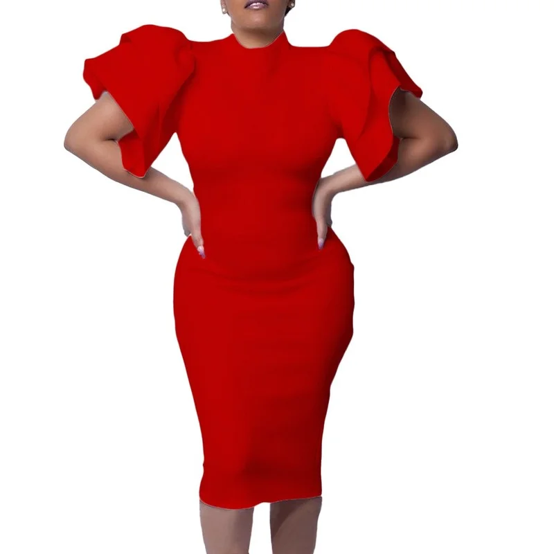 African Dresses for Women Summer 2024 African Women Short Sleeve Solid Color Knee-length Dress African Clothes Women 
African Dresses for Women Summer 2024 African Women Short Sleeve Solid Color Knee-length Dress African Clothes Women