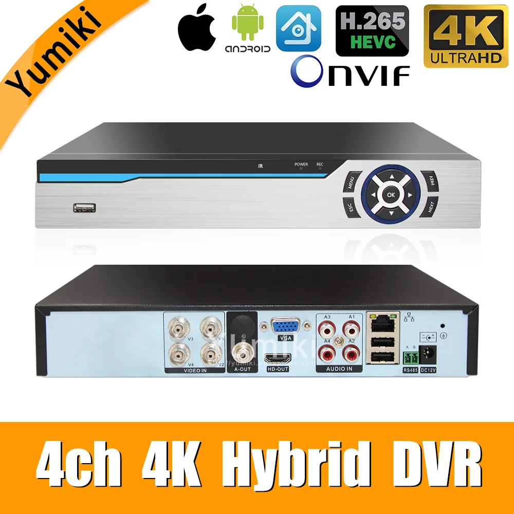 Фото H.265 +/H.264 4ch AHD DVR 4K CCTV 8Ch 4K/5MP гибридный видеорегистратор - купить