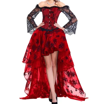 Plus Size Lady Steampunk Corset Dress Bustier Gothic Corselet Sexy Women Lace Off Shoulder Floral Party Hot Long Dresses S-6XL
Plus Size Lady Steampunk Corset Dress Bustier Gothic Corselet Sexy Women Lace Off Shoulder Floral Party Hot Long Dresses S-6XL