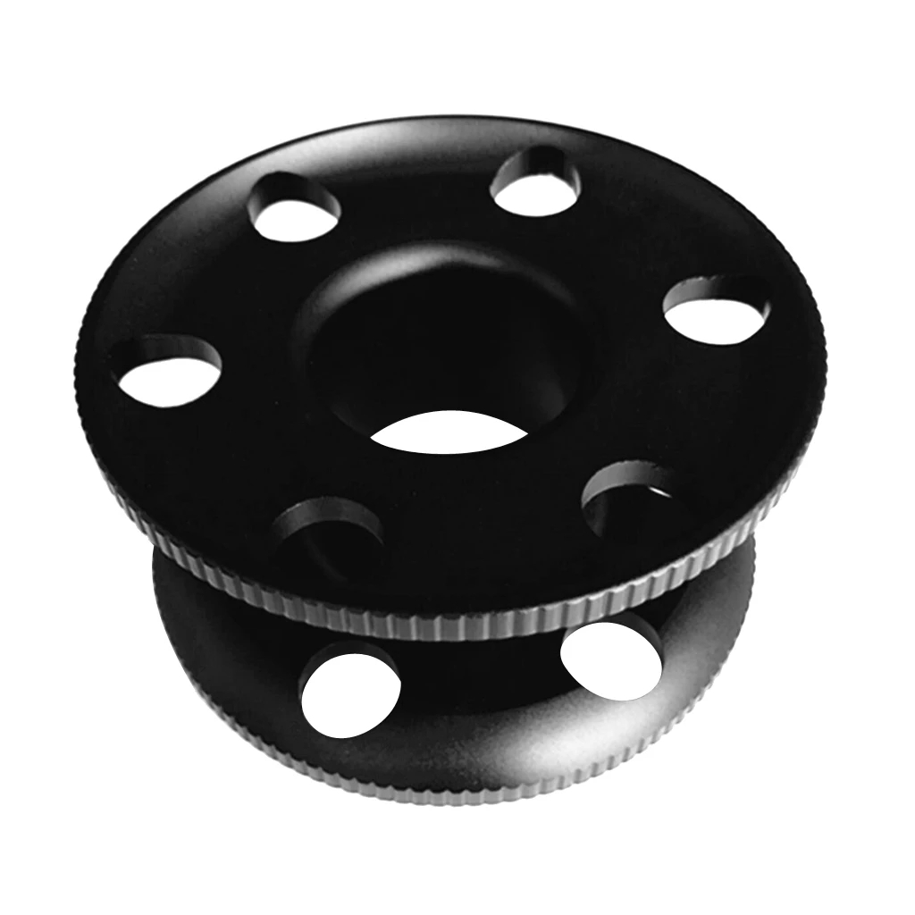 Lightweight Aluminum Alloy Compact Finger Spool Empty Dive Line Holder Reel for Underwater Scuba Divers, Black Lightweight Aluminum Alloy Compact Finger Spool Empty Dive Line Holder Reel for Underwater Scuba Divers, Black