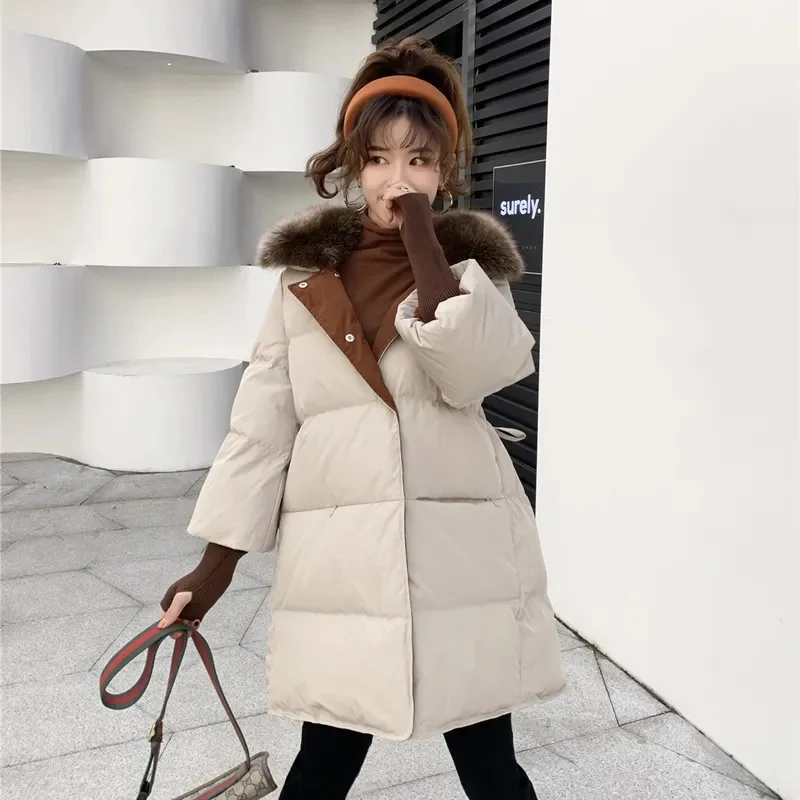 Winter 2021 new style real fur collar down jacket women's fashion mid-to-long waist slimming lace-up long-sleeved jacket
Winter 2021 new style real fur collar down jacket women's fashion mid-to-long waist slimming lace-up long-sleeved jacket