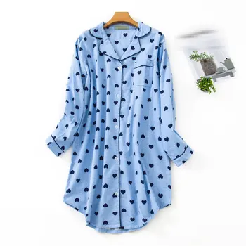 100% Cotton Extended Flannel Women Nightdress Sleepwear Heart Printed Button Woman Nightwear Long Sleeve Loose Household Clothes
100% Cotton Extended Flannel Women Nightdress Sleepwear Heart Printed Button Woman Nightwear Long Sleeve Loose Household Clothes