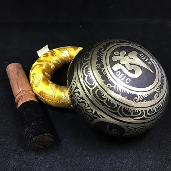 New 2020 Mantra Black Tibetan Singing Bowl with Free cushion and leather striker 10cm size 
New 2020 Mantra Black Tibetan Singing Bowl with Free cushion and leather striker 10cm size