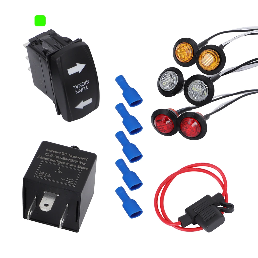 

12V For Polaris RZR Ranger General for UTV ATV SXS GOLF CART LED Turn Signal Street legal Kit Turn Signal Switch