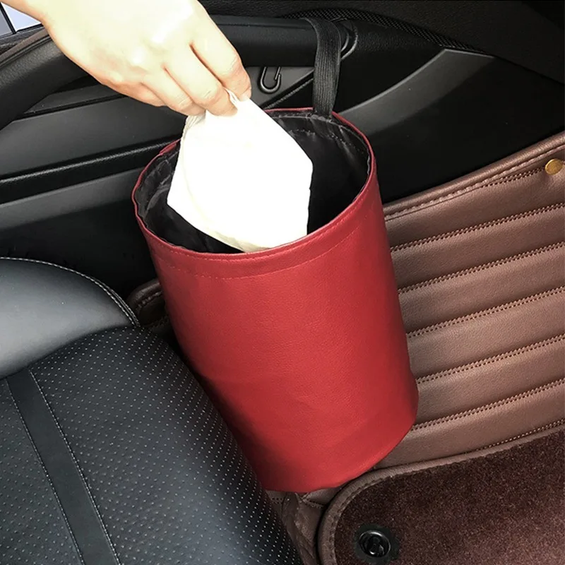 Car Waterproof Trash Can Compression Folding Bucket Mini Hanging Storage Bin Multifunctional Leather Trash Can for Car
Car Waterproof Trash Can Compression Folding Bucket Mini Hanging Storage Bin Multifunctional Leather Trash Can for Car