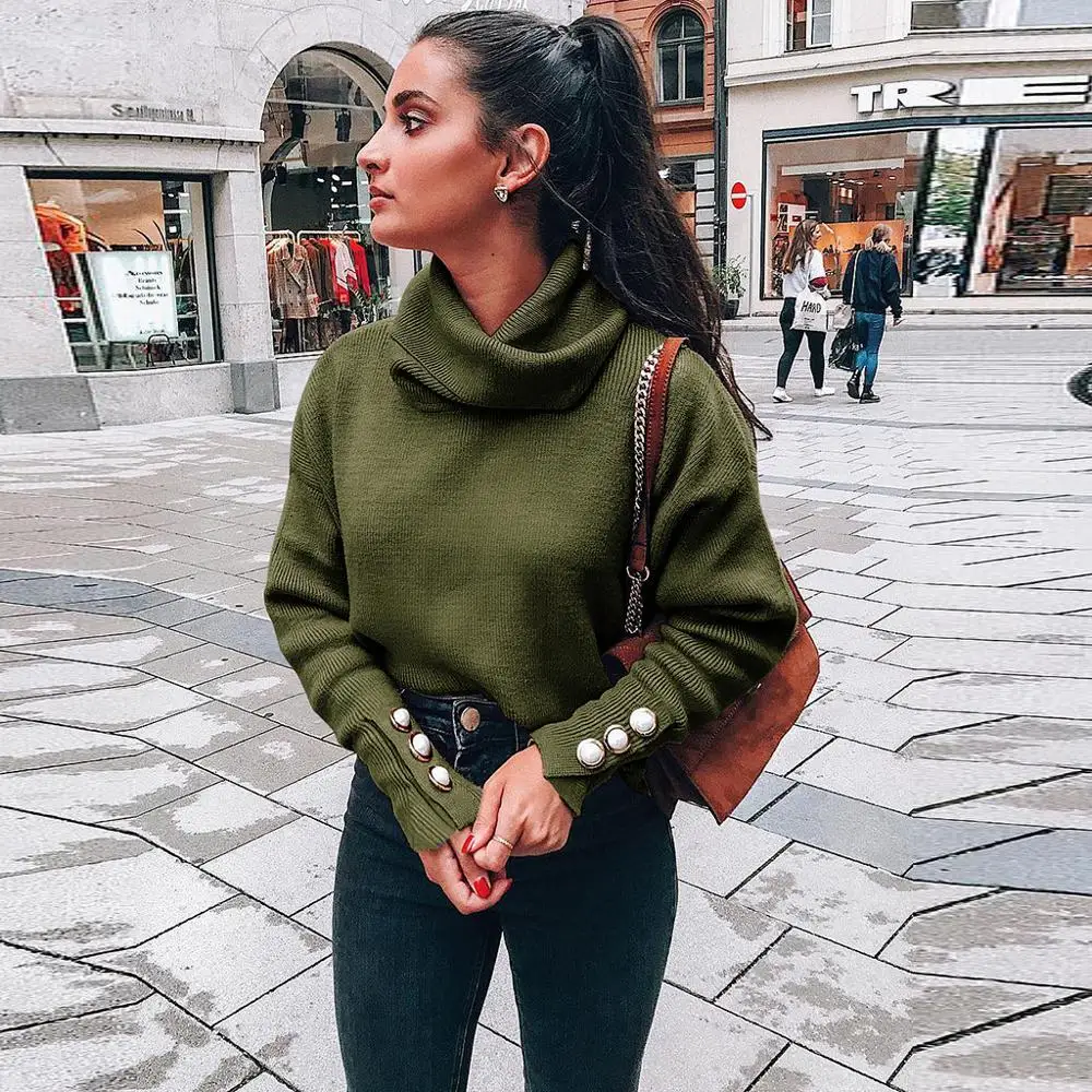 Women Autumn Winter Sweater Plus Size Long Sleeve Solid Turtleneck Blouse Top Casual Loose Sweater damen pullover W#
Women Autumn Winter Sweater Plus Size Long Sleeve Solid Turtleneck Blouse Top Casual Loose Sweater damen pullover W#