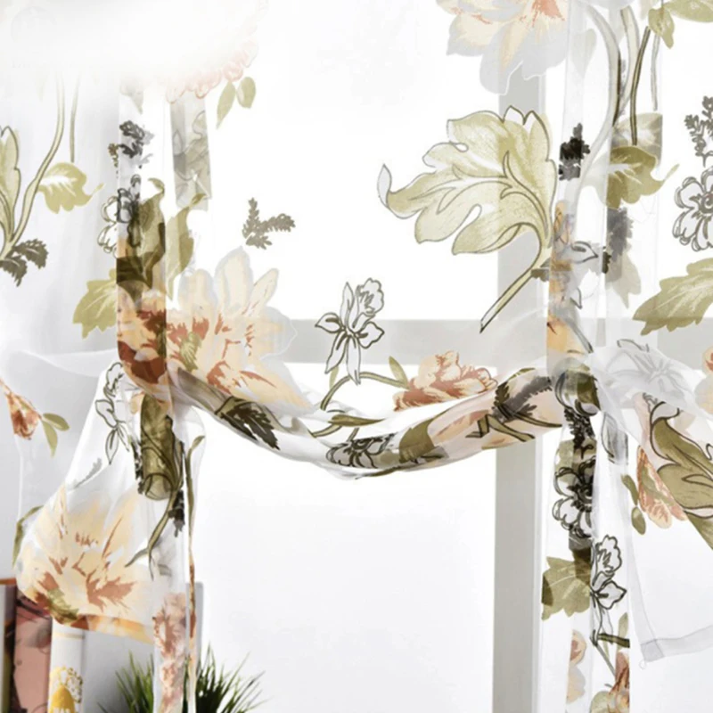 Шикарные современные подъемные занавески римские цветы лента принт балдахин