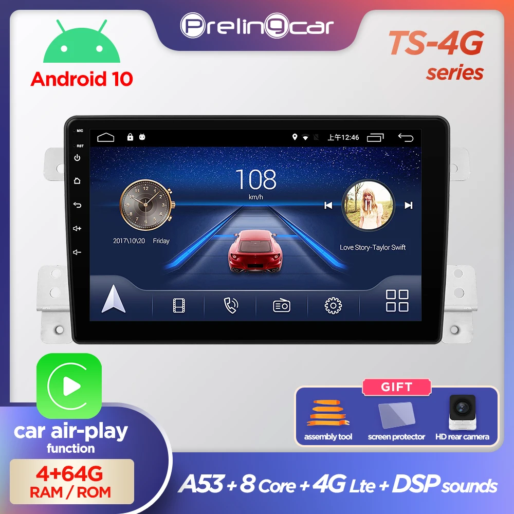 Prelingcar для suzuki GRAND VITARA 2011 12 13 лет Android 10. Автомобильный монитор Радио Мультимедийный