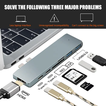 USB C Hub USB Accessories 3.0 tf Sd Reader USB C Dual Hub Multiport Adapter Type C Hub with 4K HDMI Output USB C Power Delivery
USB C Hub USB Accessories 3.0 tf Sd Reader USB C Dual Hub Multiport Adapter Type C Hub with 4K HDMI Output USB C Power Delivery