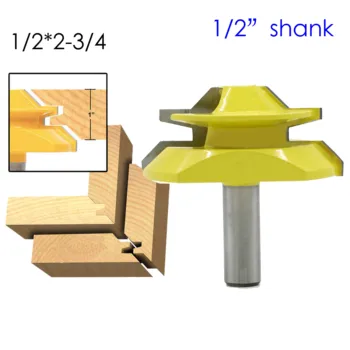 Large Lock Miter Router Bit - 45 Degree - 1" Stock - 1/2" Shank -Tenon Cutter for Woodworking Tools
Large Lock Miter Router Bit - 45 Degree - 1" Stock - 1/2" Shank -Tenon Cutter for Woodworking Tools
