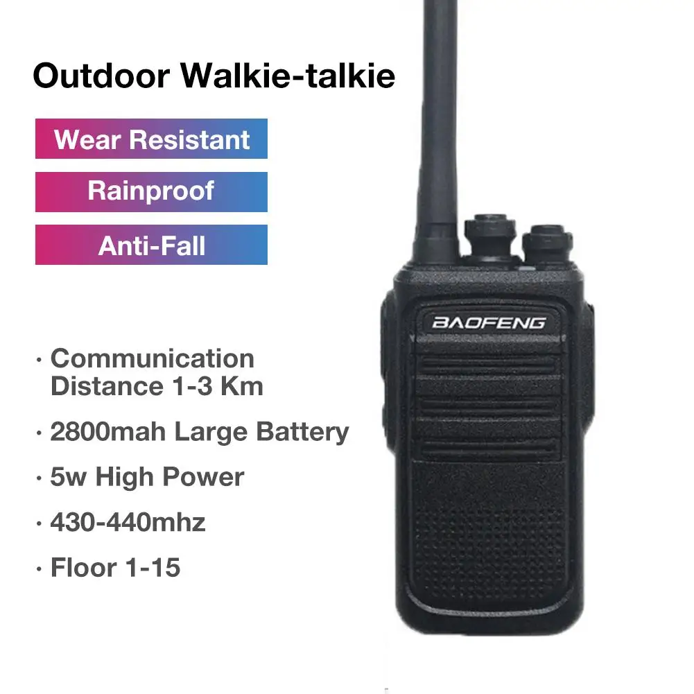 BAOFENG Original BF-N8 Outdoor Walkie-talkie N8 Portable Hand-held Two-way Radio For Hotel Construction Site Outdoor Occasions
BAOFENG Original BF-N8 Outdoor Walkie-talkie N8 Portable Hand-held Two-way Radio For Hotel Construction Site Outdoor Occasions