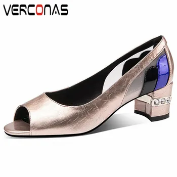 VERCONAS 2020 Fashion Woman Pumps High Quality Summer Genuine Leather Crystal Decoration Square Toe Strange Heeled Shoes Woman
VERCONAS 2020 Fashion Woman Pumps High Quality Summer Genuine Leather Crystal Decoration Square Toe Strange Heeled Shoes Woman