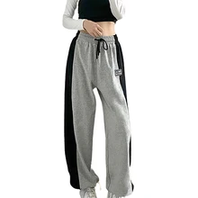 Women Casual Sweat Pants, Contrast Color Drawstring-Waist Tied-Ankle Fitness Trousers for Girls, Gray
Women Casual Sweat Pants, Contrast Color Drawstring-Waist Tied-Ankle Fitness Trousers for Girls, Gray