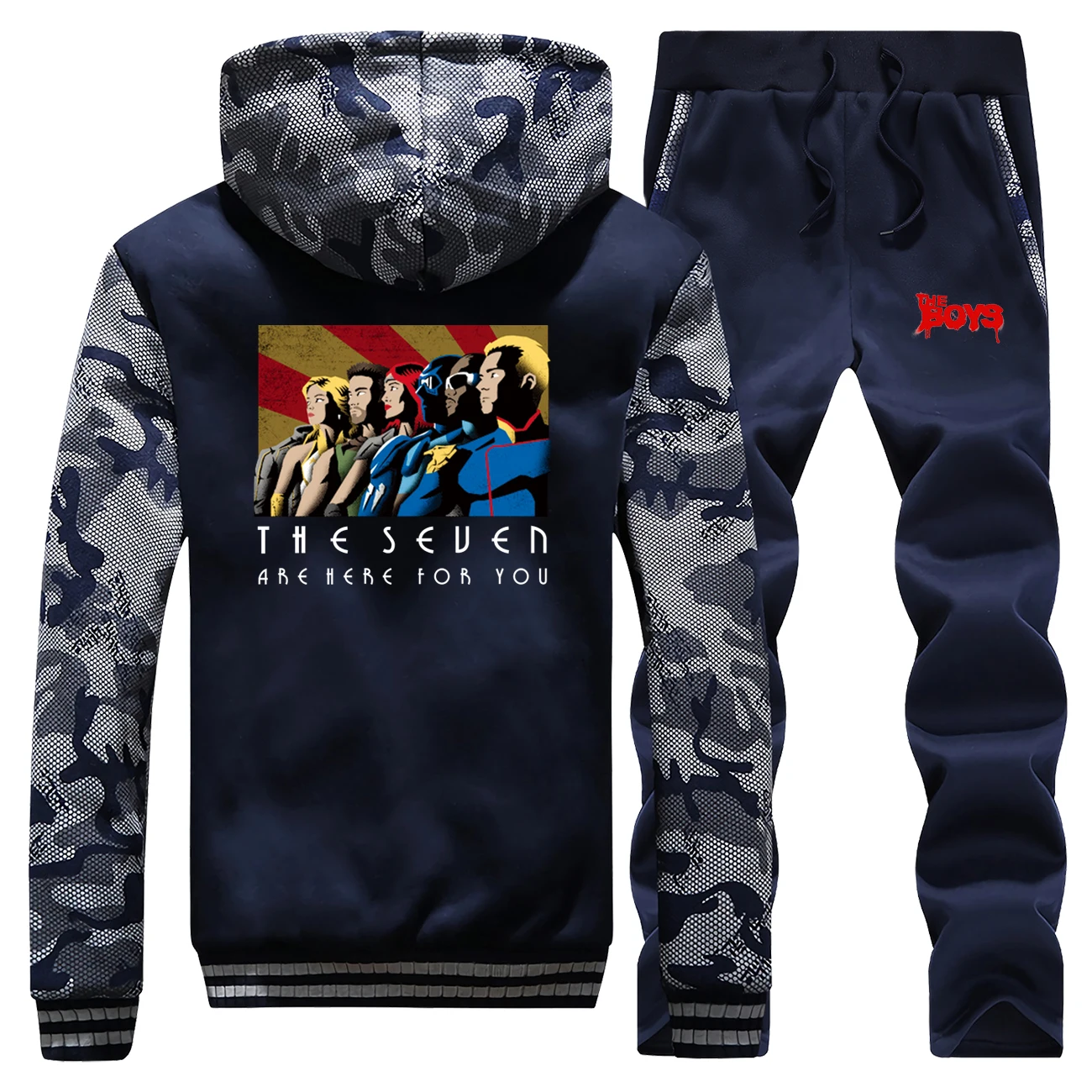 The Boys The Seven Coat Funny Superhero Print Men Sweatshirt+Sweatpants 2 Piece Sets Winter Hoodies Warm Suit Mens Thick Jacket
The Boys The Seven Coat Funny Superhero Print Men Sweatshirt+Sweatpants 2 Piece Sets Winter Hoodies Warm Suit Mens Thick Jacket