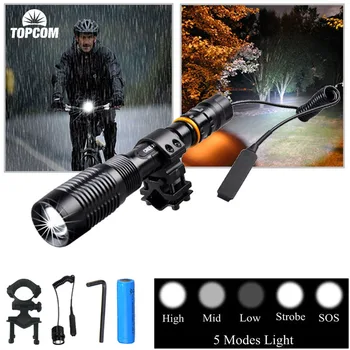 TopCom 5-Mode Tactical Hunting Flashlight Gun Mount Tactical Light With Switch 1000 Lumen Bike Light Long Distance Hunting Torch
TopCom 5-Mode Tactical Hunting Flashlight Gun Mount Tactical Light With Switch 1000 Lumen Bike Light Long Distance Hunting Torch