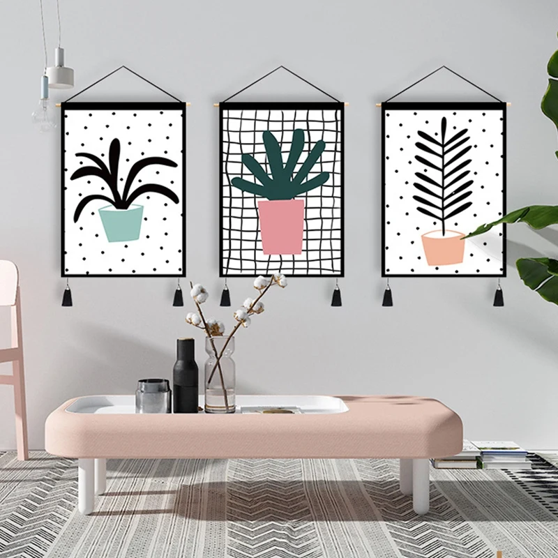 3PCS Nordic Tapestry Minimalism Tapestry Decorative Fabric Hanging Picture