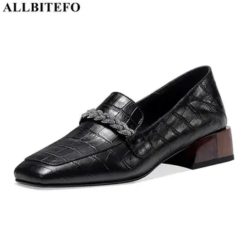 ALLBITEFO SIZE 34-42 square toe fashion natural genuine leather women high heel shoes women heels shoes high heels work shoes 
ALLBITEFO SIZE 34-42 square toe fashion natural genuine leather women high heel shoes women heels shoes high heels work shoes