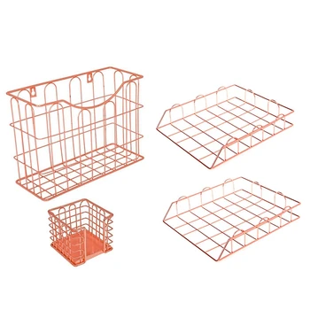 AAY-Wire Metal 4 in 1 Desk Organizer Set- Stick Note Holder, Hanging File Organizer and 2 Letter Trays
AAY-Wire Metal 4 in 1 Desk Organizer Set- Stick Note Holder, Hanging File Organizer and 2 Letter Trays