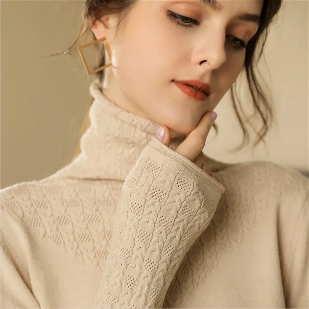 2019 Fashion Women Sweater Jumper Fall Winter Elegant Solid Color Wheat Ear Hollow Turtleneck Knitted Pullover Sweaters
2019 Fashion Women Sweater Jumper Fall Winter Elegant Solid Color Wheat Ear Hollow Turtleneck Knitted Pullover Sweaters