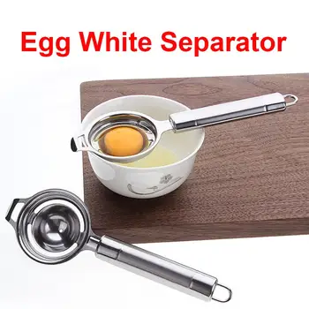 

2pcs Stainless Steel egg Separator Egg Whites Yolks Strainer Divider Kitchen Utility Gadget Cooking Baking Extractor