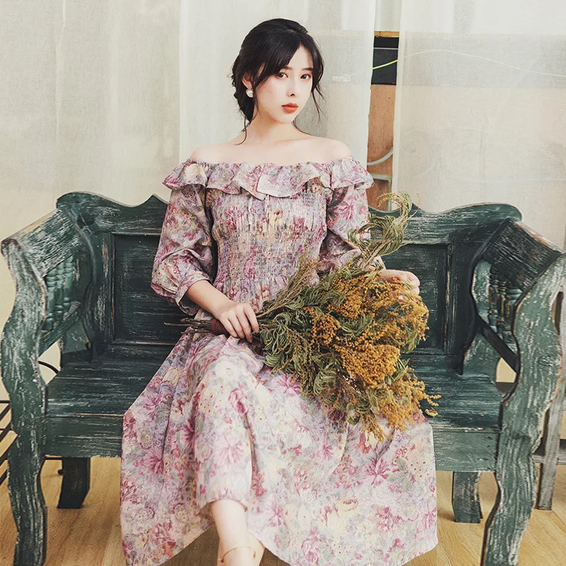 Literature And Art Retro Flounced High-waisted Printed Big Hemline High-waisted Slimming Dress
Literature And Art Retro Flounced High-waisted Printed Big Hemline High-waisted Slimming Dress