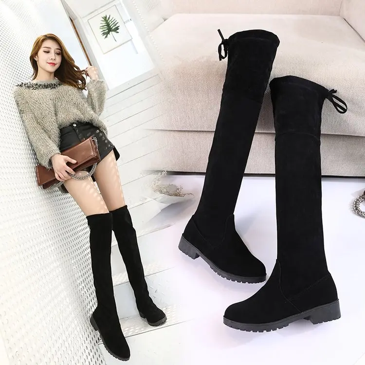 Autumn and winter new Korean version of the knee boots fashion wild elastic boots female middle boots trend high tube flat boots
Autumn and winter new Korean version of the knee boots fashion wild elastic boots female middle boots trend high tube flat boots