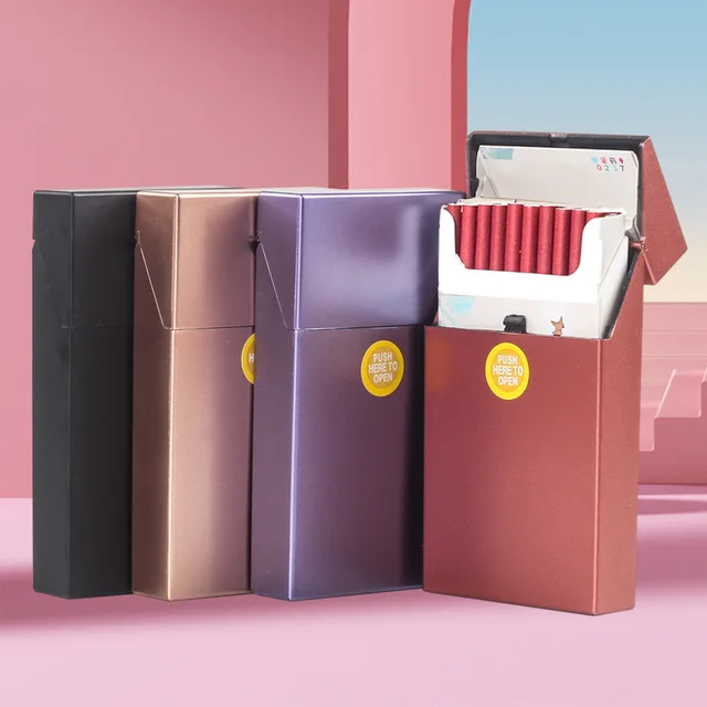 Boîte de rangement de cigares pour femmes, 20 pièces, Long et mince conteneur de stockage de cigares en métal pour dames, cadeau accessoires de fumage, étui à cigarettes, boîte de poche 1