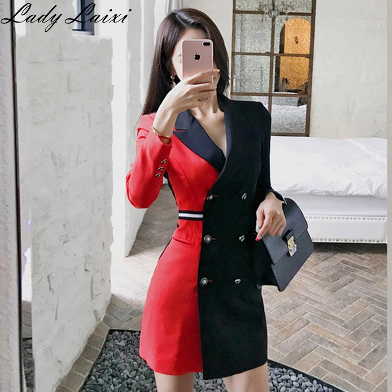 2019 Autumn Runway Designer Women's Long Sleeve Notched Collar Double BreastedPatchwork OL Pencil sheath work Dress
2019 Autumn Runway Designer Women's Long Sleeve Notched Collar Double BreastedPatchwork OL Pencil sheath work Dress