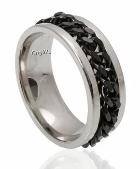 Yingwu Hip Hop Chain Ring Black Silver Color Spinner Stainless Steel Rings for Men Jewelry Sz 7-11 Dropshipping
Yingwu Hip Hop Chain Ring Black Silver Color Spinner Stainless Steel Rings for Men Jewelry Sz 7-11 Dropshipping