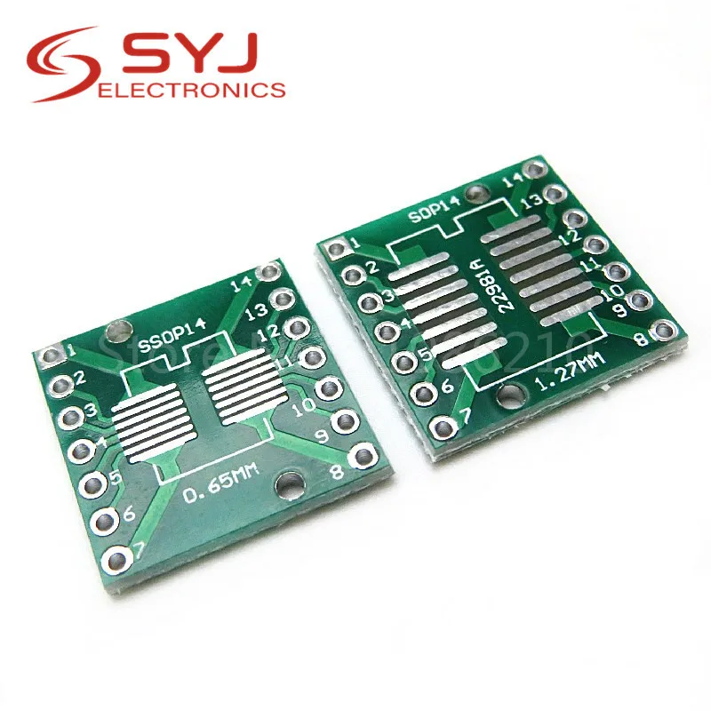 10pcs/lot TSSOP14 SSOP14 SOP14 to DIP14 Transfer Board DIP Pin Pitch Adapter In Stock | Электронные компоненты и