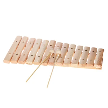 

HOT-Music Xylophone Piano Wooden Instrument Children's Baby Music Toy Belt 2 Mallets Improve Children's Music Rhythm