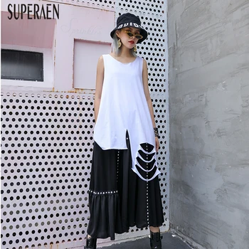 SuperAen Sleeveless Women's T Shirts Wild Causal Solid Color Cotton Ladies T Shirts Fashion Summer New 2020 Tops Female 
SuperAen Sleeveless Women's T Shirts Wild Causal Solid Color Cotton Ladies T Shirts Fashion Summer New 2020 Tops Female