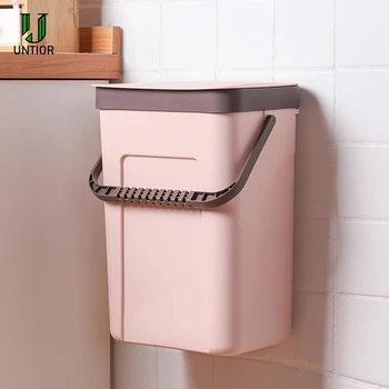 UNTIOR Wall-mounted Trash Can Plastic Storage Bucket with Lid Portable Waste Bin Household Kitchen Bathroom Creative Trash Bin 
UNTIOR Wall-mounted Trash Can Plastic Storage Bucket with Lid Portable Waste Bin Household Kitchen Bathroom Creative Trash Bin