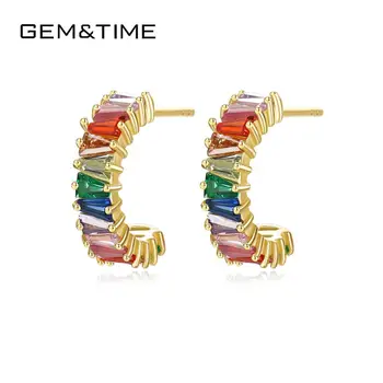 Gem&Time Real 925 Sterling Silver AAA Baguette Cubic Zirconia Stud Earrings For Women Fashion Circle Bridal Wedding Accessories
Gem&Time Real 925 Sterling Silver AAA Baguette Cubic Zirconia Stud Earrings For Women Fashion Circle Bridal Wedding Accessories