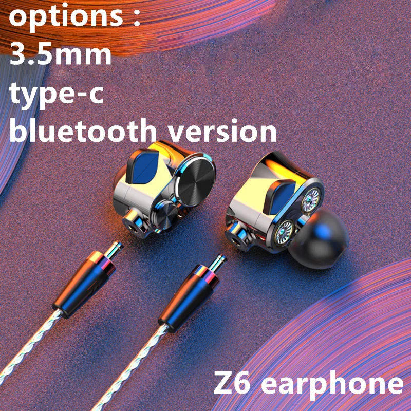 

Original Z6 Units Balanced Earphones 3 Dynamic Driver Speakers HIFI Bass fone de ouvido auriculares Detachable Sports Headset