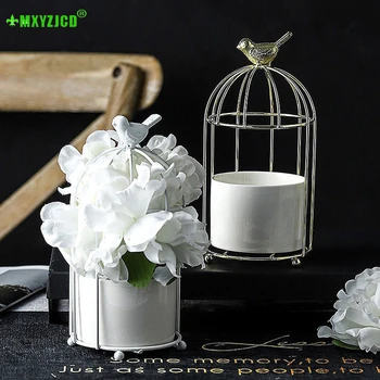 Gold-plated Bird Cage Iron Frame Flower Pot Garden Iron Bird Cage Ornament Ceramic Hydroponic Flower Pot Wedding Supplies
Gold-plated Bird Cage Iron Frame Flower Pot Garden Iron Bird Cage Ornament Ceramic Hydroponic Flower Pot Wedding Supplies