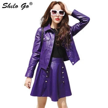 Genuine Leather Coat Preppy Multicolor Peter Pan Collar Front Button and Pocket Jacket Women Autumn Casaul Solid Straight Coats 
Genuine Leather Coat Preppy Multicolor Peter Pan Collar Front Button and Pocket Jacket Women Autumn Casaul Solid Straight Coats