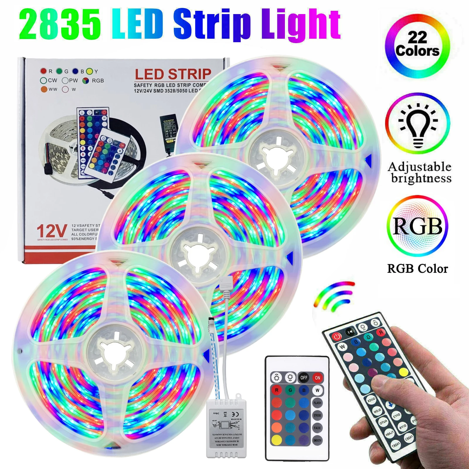 2835 SMD Flexible RGB LED Strips IP65 Waterproof Luminous Tape Band 12V with IR Remote Controller Light Stripe for Home Bedroom
2835 SMD Flexible RGB LED Strips IP65 Waterproof Luminous Tape Band 12V with IR Remote Controller Light Stripe for Home Bedroom