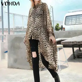 VONDA 2020 Women Blouses Plus Size Vintage Leopard Printed Beach Holiday Tops Ladies Summer Loose Asymmetric Party Blusas
VONDA 2020 Women Blouses Plus Size Vintage Leopard Printed Beach Holiday Tops Ladies Summer Loose Asymmetric Party Blusas