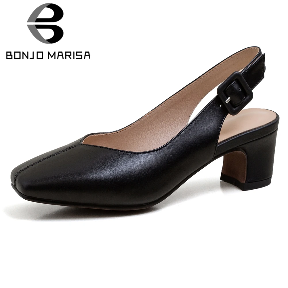 BONJOMARISA 2020 New Ladies Office Genuine Leather Sandals Elegant Med Chunky Heels Sandals Women OL Concise Shallow Shoes Woman 
BONJOMARISA 2020 New Ladies Office Genuine Leather Sandals Elegant Med Chunky Heels Sandals Women OL Concise Shallow Shoes Woman