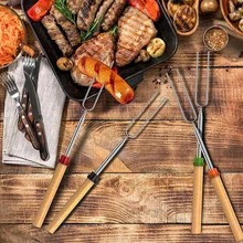 

Extendable Roasting Stick Metal Skewer for Barbecue Skewers Tools Stainless Steel BBQ Grill Fork Marshmallow Sticks Kitchen Fork