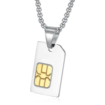 Gold silver color Unique Design SIM Phone Card Metal Chip Necklace Hip Hop Style Creative Metal Phone Card Chip Pendant Gift
Gold silver color Unique Design SIM Phone Card Metal Chip Necklace Hip Hop Style Creative Metal Phone Card Chip Pendant Gift